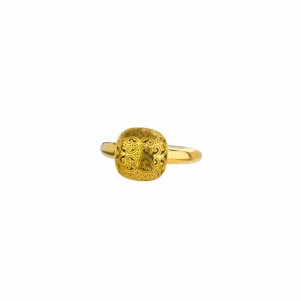 Cushion Small Ring in Gold plated Sterling silver 925 - Image 3