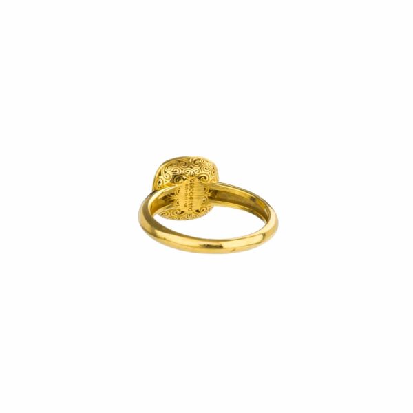 Cushion Small Ring in Gold plated Sterling silver 925 - Image 2