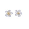 Pink Cherry Blossom Stud Earrings with Gold Plated Details - Image 3