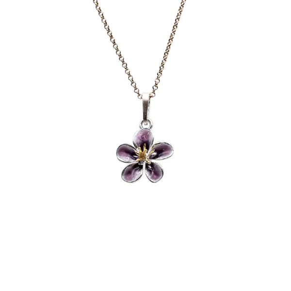 Sakura Flower Enamel Pendant With Gold Plated Stamens - Image 2