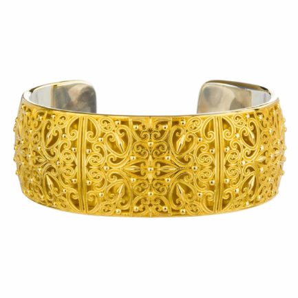 Cuff Bracelet in Gold plated Silver 925 for Women's