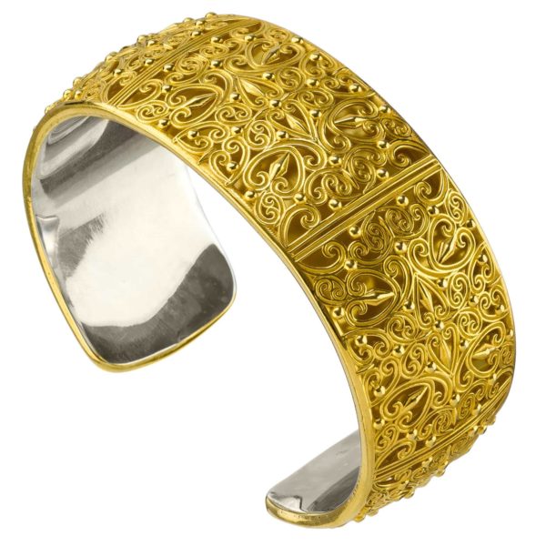 Cuff Bracelet in Gold plated Silver 925 for Women's - Image 2