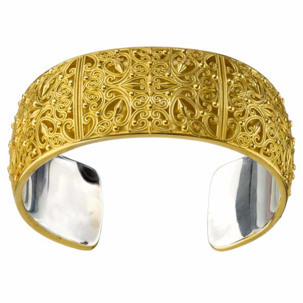 Cuff Bracelet in Gold plated Silver 925 for Women's - Image 3