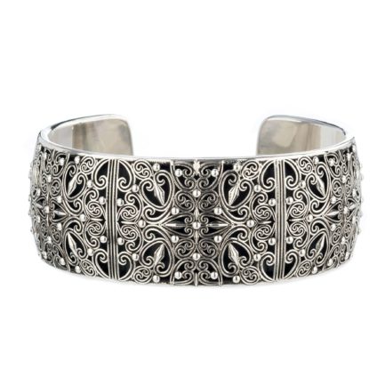 Cuff Bracelet Sterling Silver in oxidized 925 for Women's