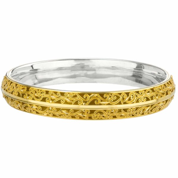 Bangle Bracelet Solid Gold-plated Silver 925 or Women’s