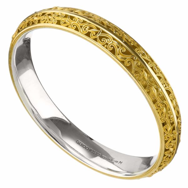 Bangle Bracelet Solid Gold-plated Silver 925 or Women's - Image 2