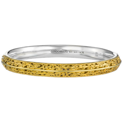 Bangle Bracelet Solid Gold-plated Silver 925 for Women’s