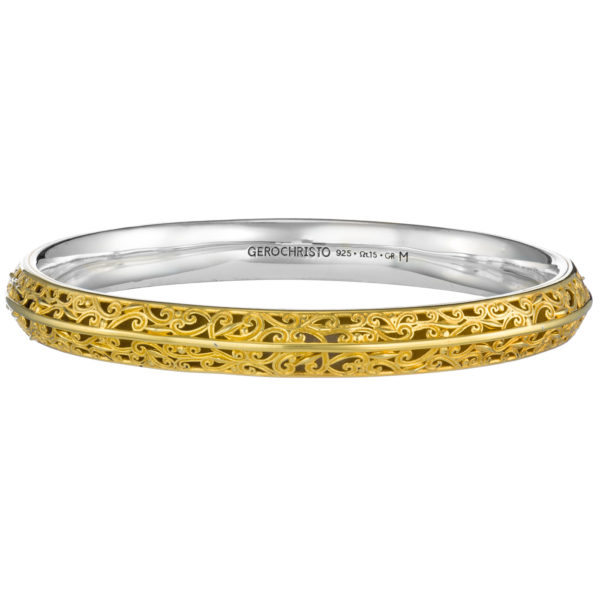 Bangle Bracelet Solid Gold-plated Silver 925 for Women’s