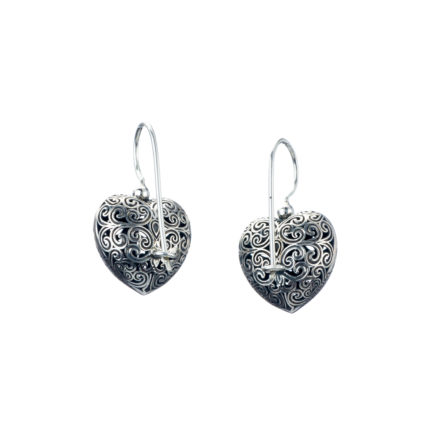 Heart Earrings in oxidized silver 925