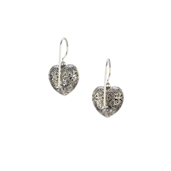 Heart Earrings in oxidized silver 925 - Image 2