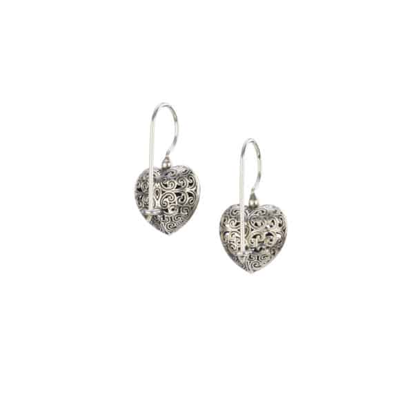 Heart Earrings in oxidized silver 925 - Image 2