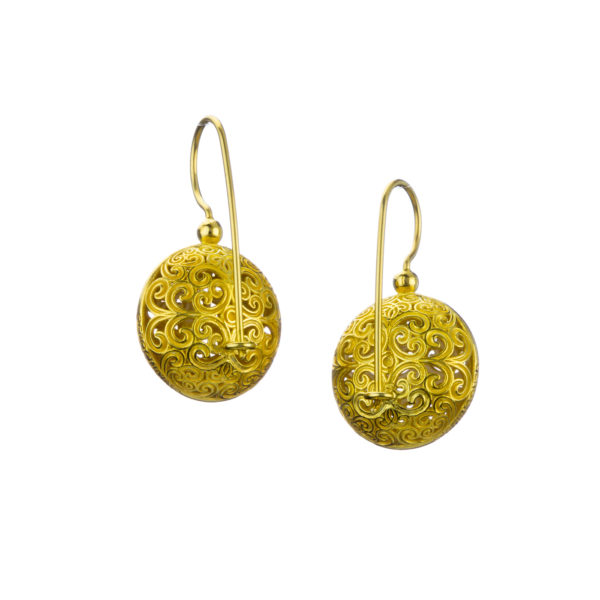 Round Earrings in Gold plated silver 925 - Image 2