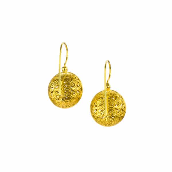 Round Earrings in Gold plated silver 925 - Image 2