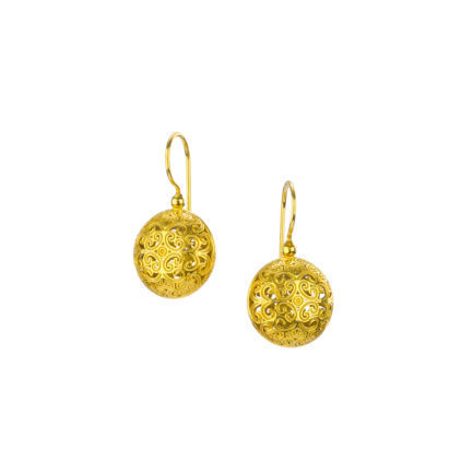 Round Earrings in Gold plated silver 925