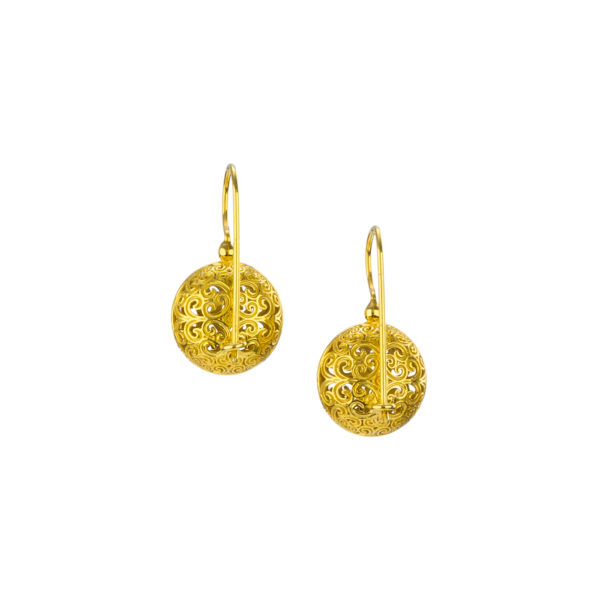 Round Earrings in Gold plated silver 925 - Image 2