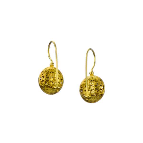 Round Earrings in Gold plated silver 925 - Image 2