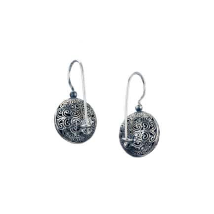 Round Earrings in oxidized silver 925