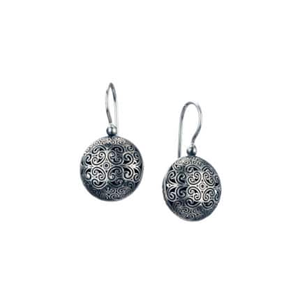 Round Earrings in oxidized silver 925