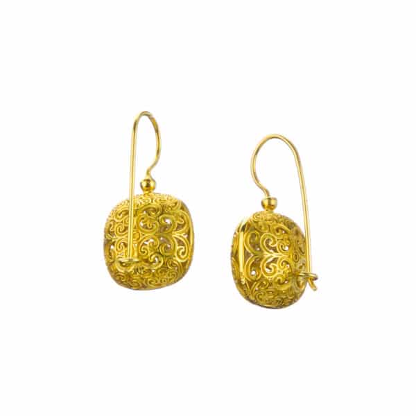 Cushion Earrings in Gold plated silver 925 - Image 2