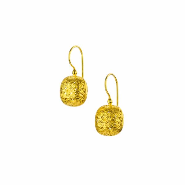 Cushion Earrings in Gold plated silver 925 - Image 2