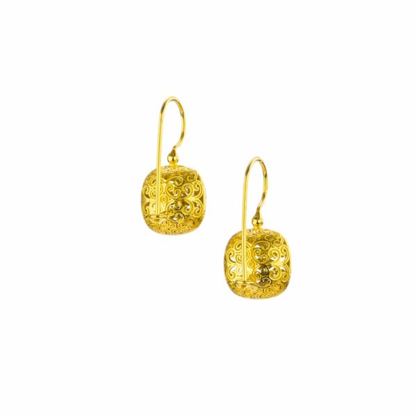 Cushion Earrings in Gold plated silver 925 - Image 3