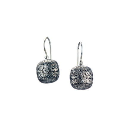 Cushion Earrings in oxidized silver 925