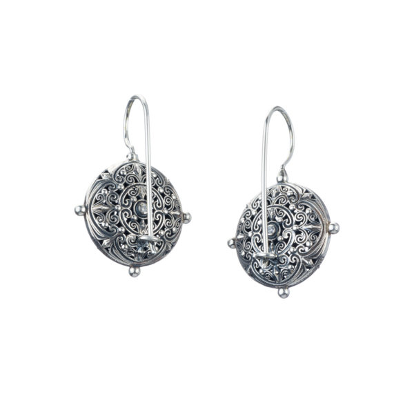 Round Earrings Filigree in oxidized silver 925 - Image 2