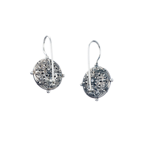 Round Earrings Filigree in oxidized silver 925 - Image 2