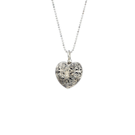Heart Pendant in oxidized silver 925