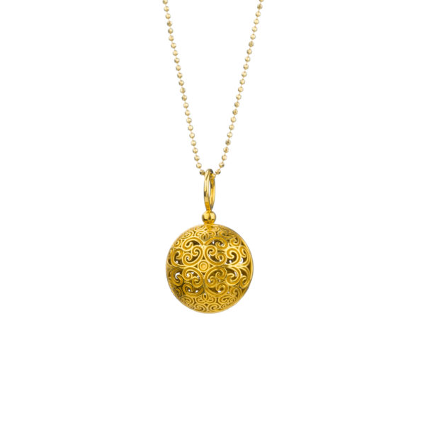 Round Pendant in Gold plated silver 925 - Image 3