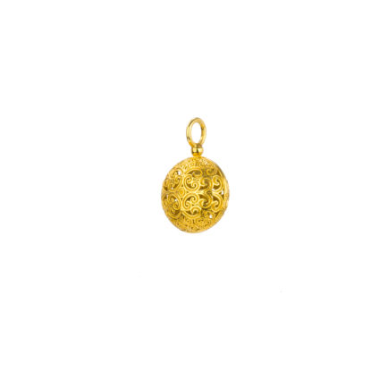 Round Pendant in Gold plated silver 925