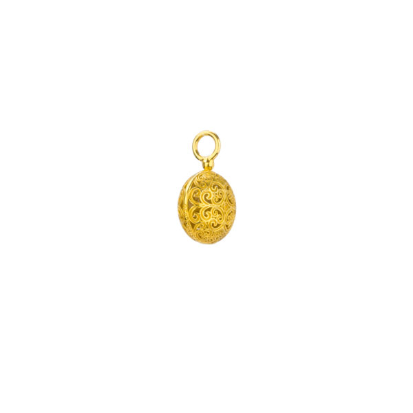 Round Earrings in Gold plated silver 925 - Image 2