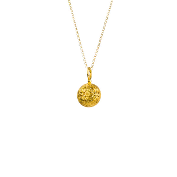 Round Pendant in Gold plated silver 925 - Image 2