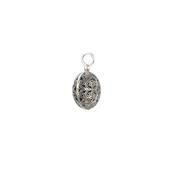 Round Pendant in oxidized silver 925 - Image 2