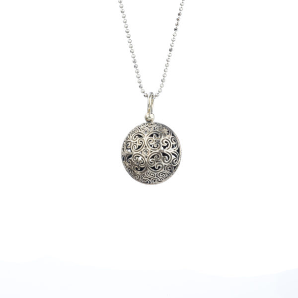 Round Pendant in oxidized silver 925 - Image 3