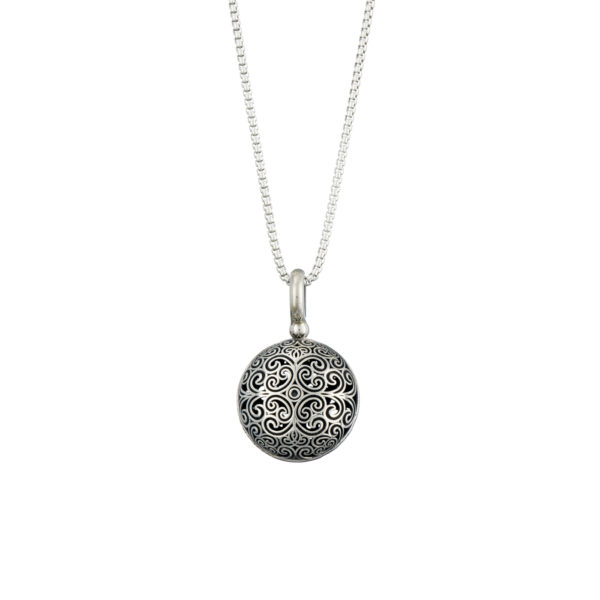 Round Pendant in oxidized silver 925 - Image 2