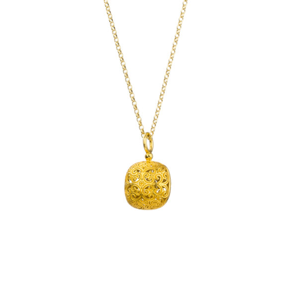 Cushion Pendant in Gold plated silver 925 - Image 3