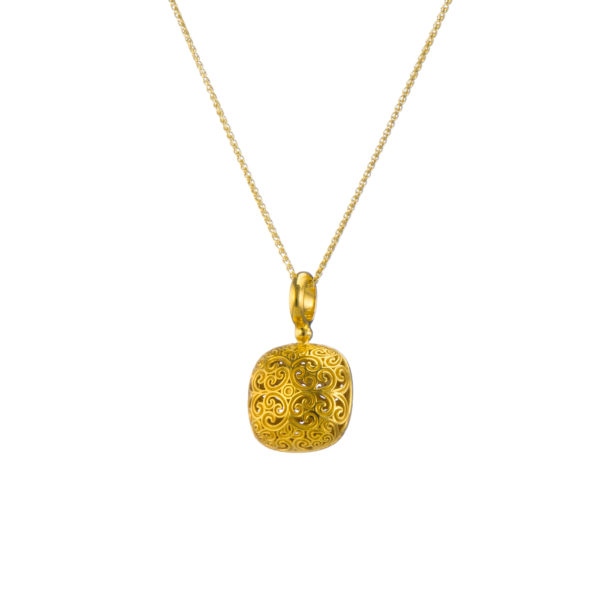 Cushion Pendant in Gold plated silver 925 - Image 4