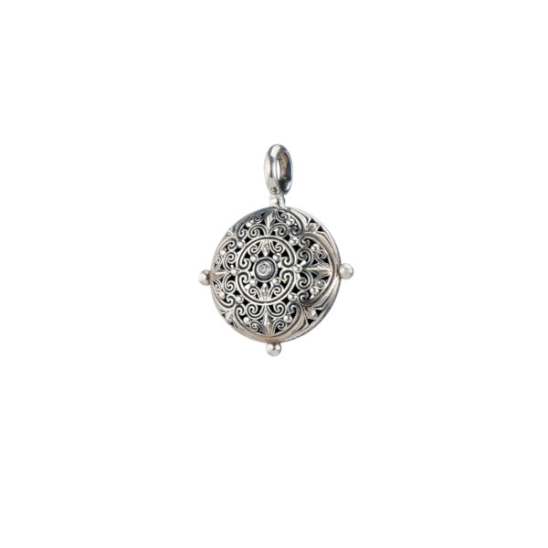 Round Pendant Filigree in oxidized silver 925 - Image 2