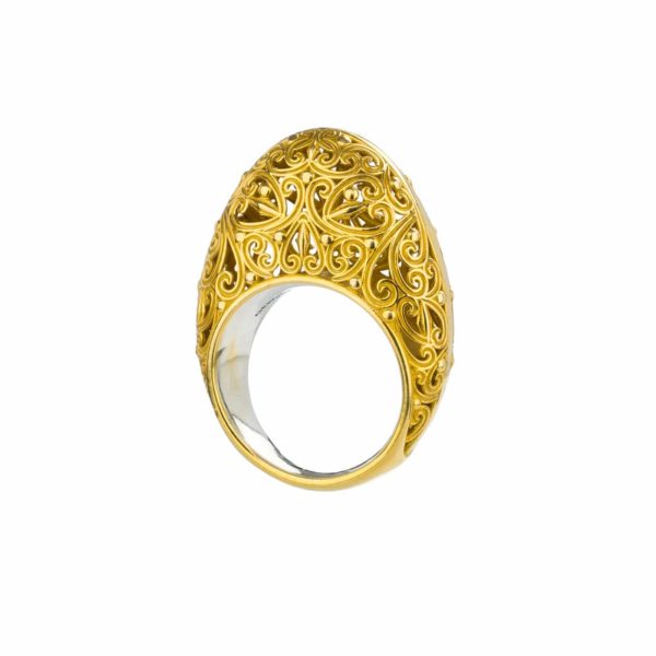 Filigree New Era Ring in Gold plated silver 925