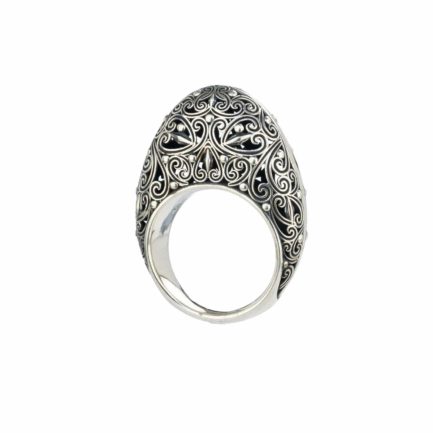 Filigree New Era Ring in Oxidized Silver 925