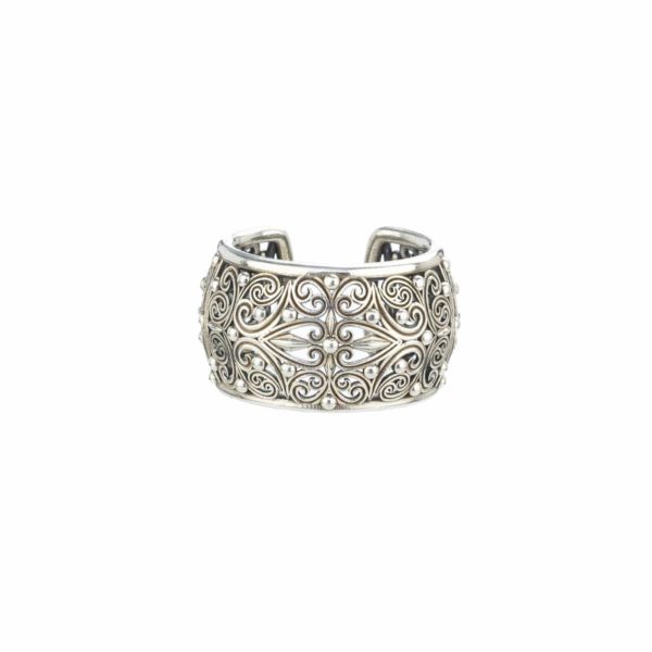 Filigree New Era Cuff Ring in Oxidized Silver 925 - Image 3