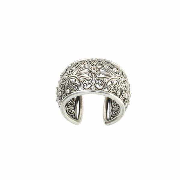 Filigree New Era Cuff Ring in Oxidized Silver 925 - Image 2