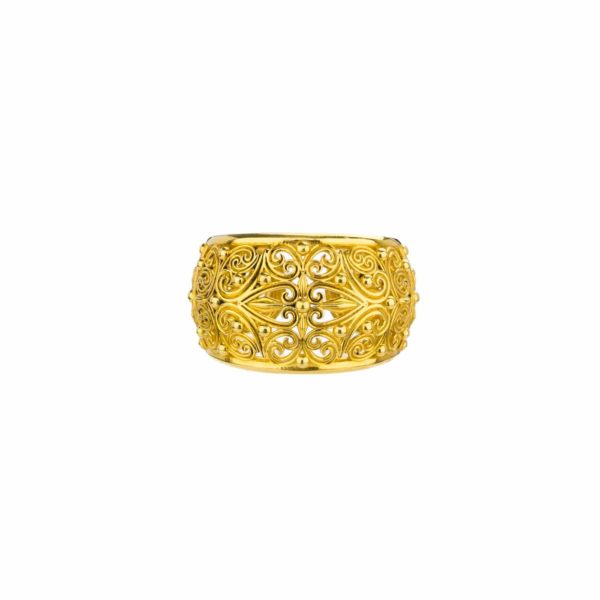 Filigree New Era Cuff Ring in Gold plated silver 925 - Image 4