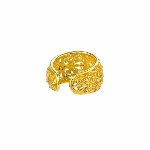 Filigree New Era Cuff Ring in Gold plated silver 925 - Image 3