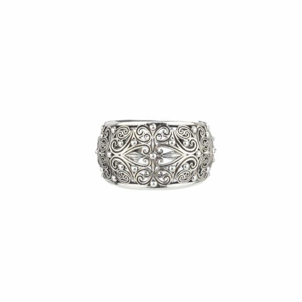 Filigree New Era Cuff Ring in Oxidized Silver 925 - Image 4