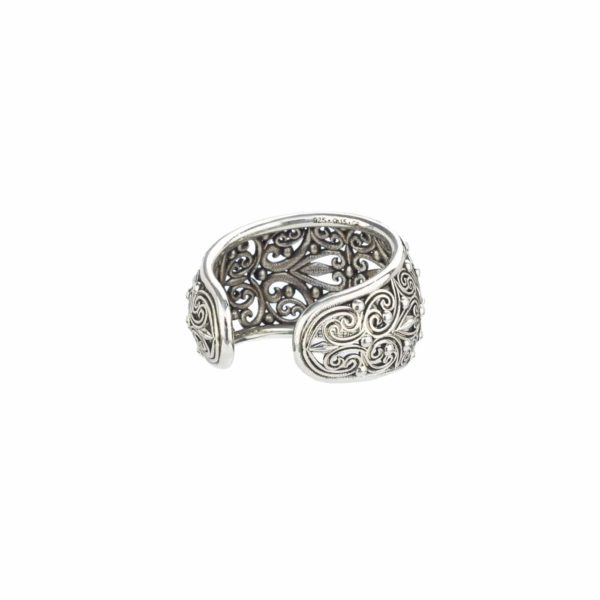 Filigree New Era Cuff Ring in Oxidized Silver 925 - Image 3