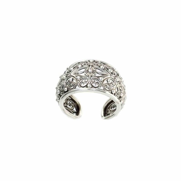 Filigree New Era Cuff Ring in Oxidized Silver 925 - Image 2