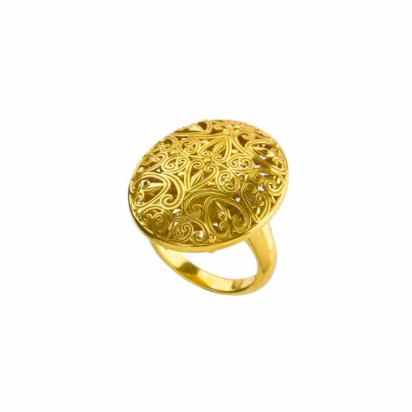 Oval Filigree Ring in Gold plated silver 925
