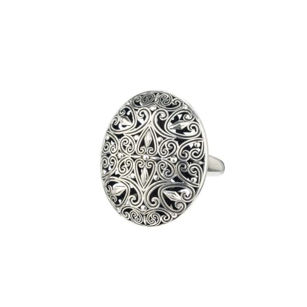 Oval Filigree Ring in oxidized silver 925 - Image 2